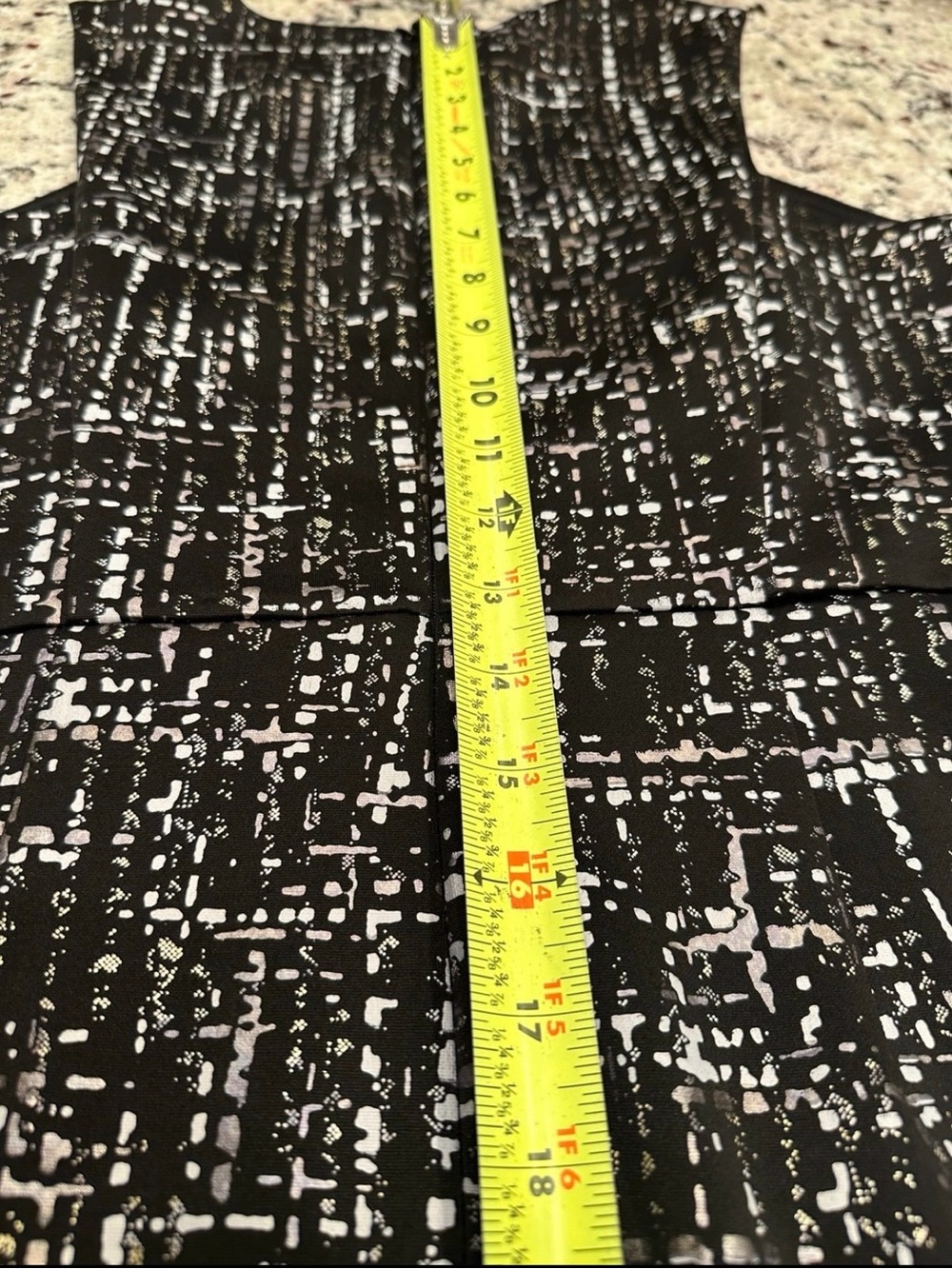 NWT Stella & Julie Black White Abstract Knit Sheath Dress Sleeveless Zip Slit 6 - Picture 10 of 10